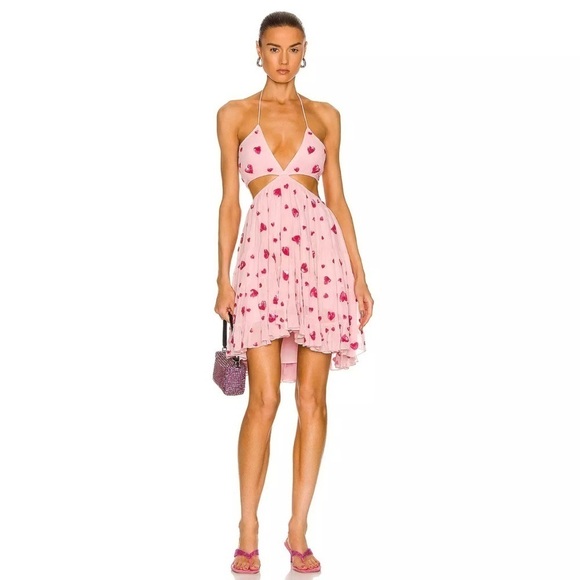 ROCOCO SAND Pink Embroidered Sequin Heart Valentine's Tala Mini Size XS NWT